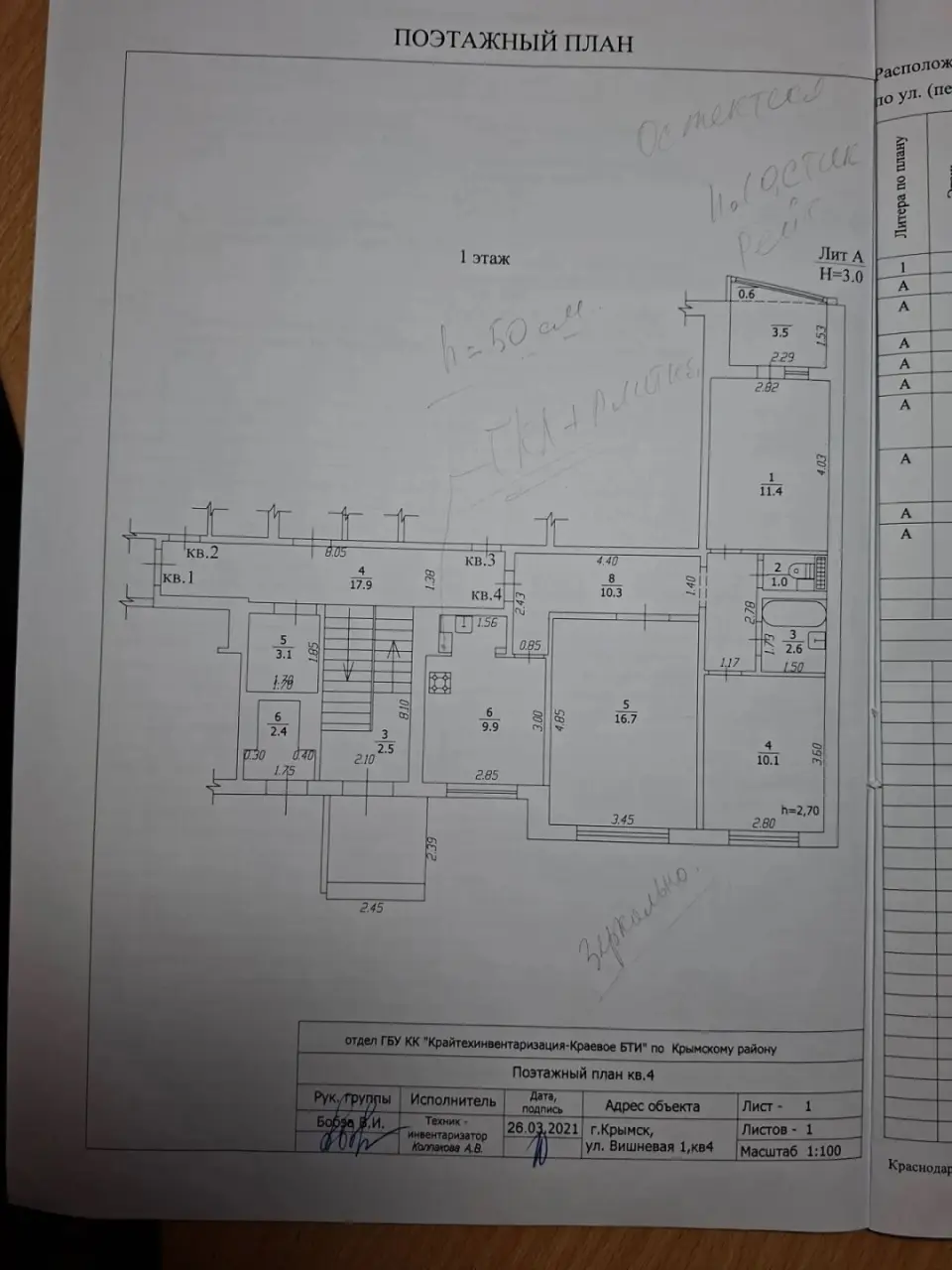 3-комн. квартира, 62 м² в Крымске