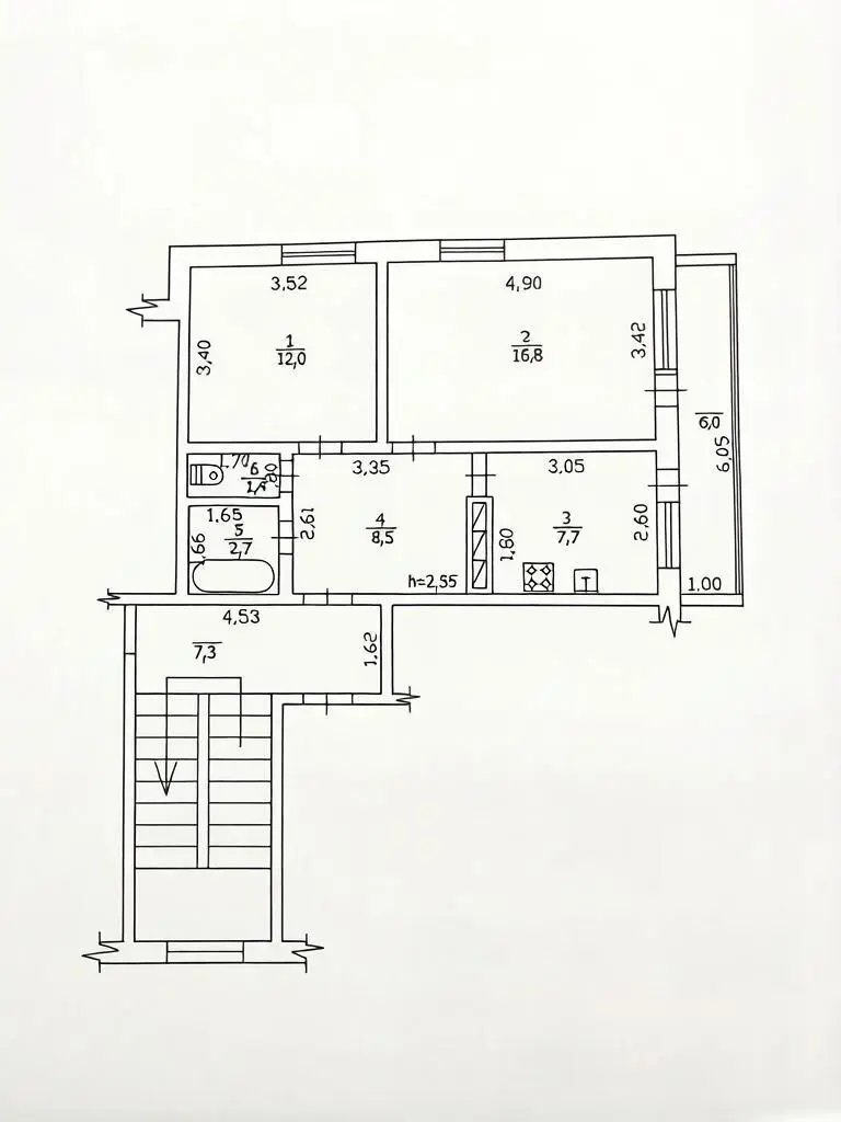 2-комн. квартира, 50 м² в Крымске