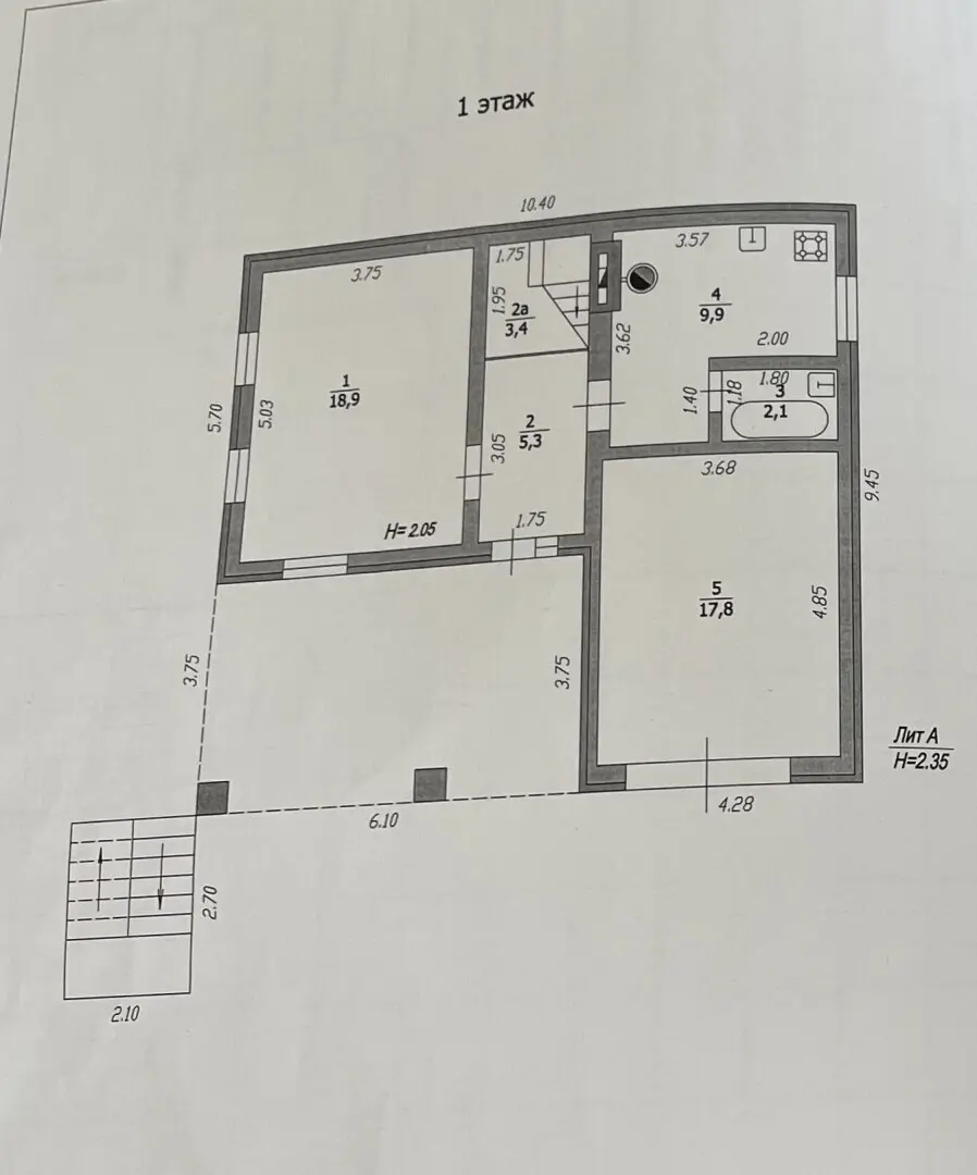 2-этажный дом, 135,6 м² на 5 сот. в Крымске