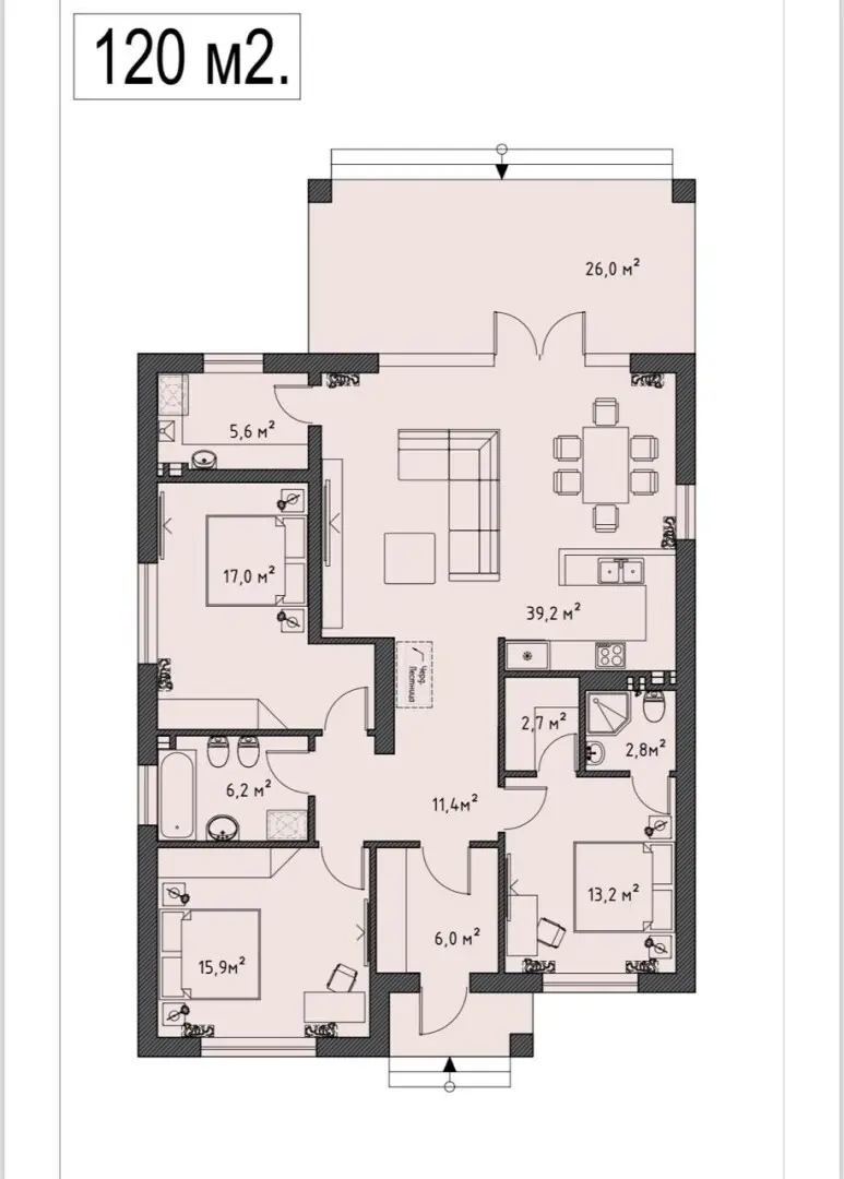 1-этажный дом, 85 м² на 5,5 сот. в Трудобеликовский х.
