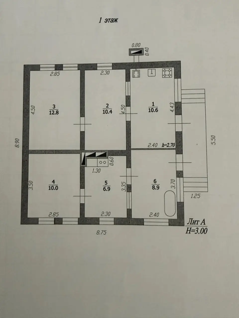 1-этажный дом, 100 м² на 6 сот. в Крымске