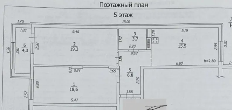 2-комн. квартира, 63,9 м² в Крымске